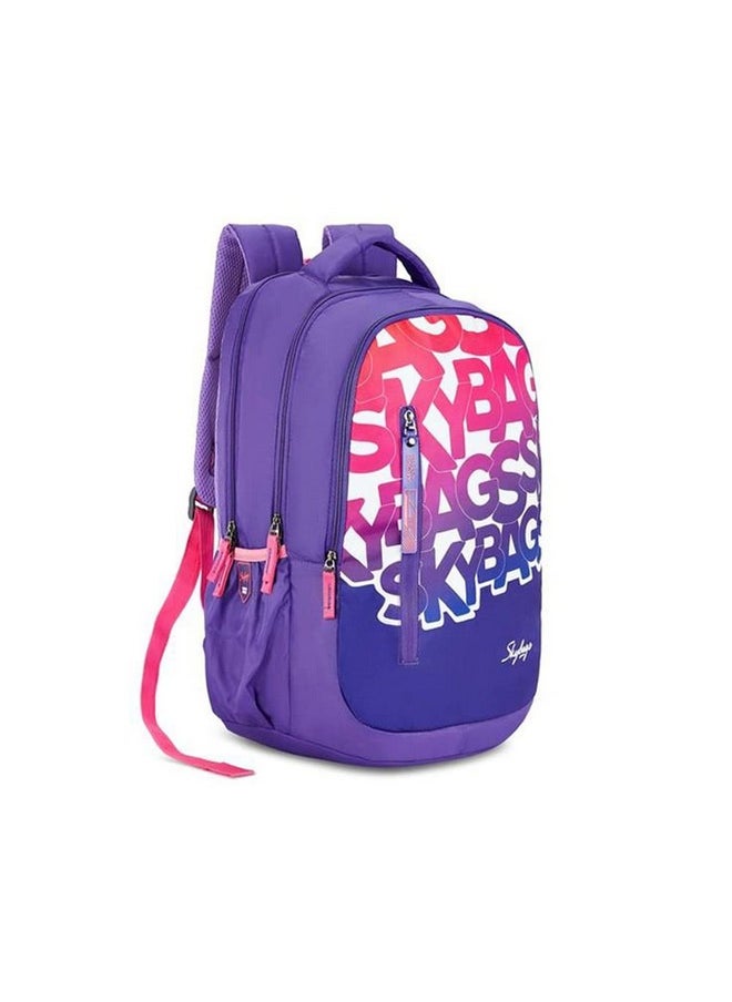 Skybags Polyester Printed Pattern Drip 07 School Backpack (Purple, Large)
