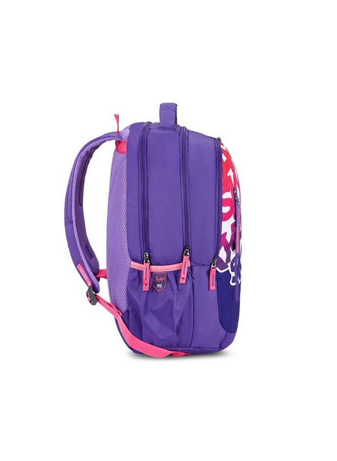 Skybags Polyester Printed Pattern Drip 07 School Backpack (Purple, Large)