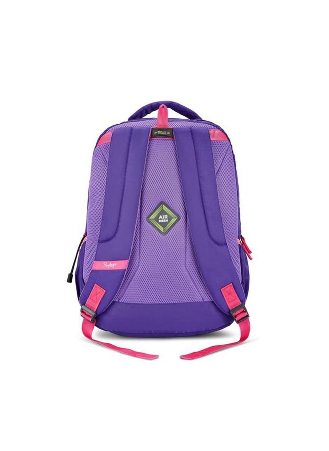 Skybags Polyester Printed Pattern Drip 07 School Backpack (Purple, Large)