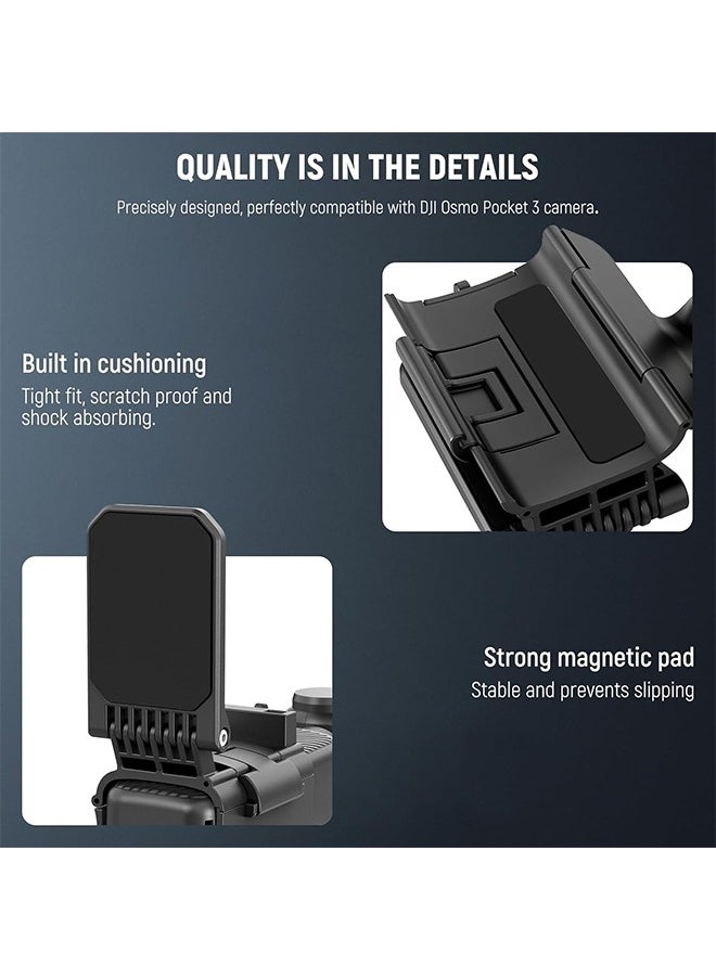 NEEWER Magnetic Mount Stand Compatible with DJI Osmo Pocket 3, 180° Adjustable Lightweight Mini Camera Holder, Multifunctional Accessories Expansion Adapter Bracket for Pocket 3 Battery Handle, AC015