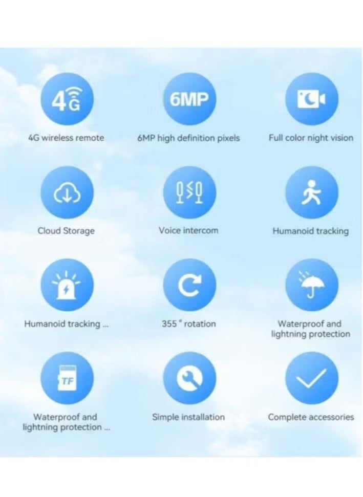 NEW V380 Dual Lens Wireless Solar Camera – 6MP 4G Self-Tracking Outdoor Security Camera with Solar Power, Night Vision, Motion Detection, Waterproof, Ideal for Home, Yard, and Property Surveillance