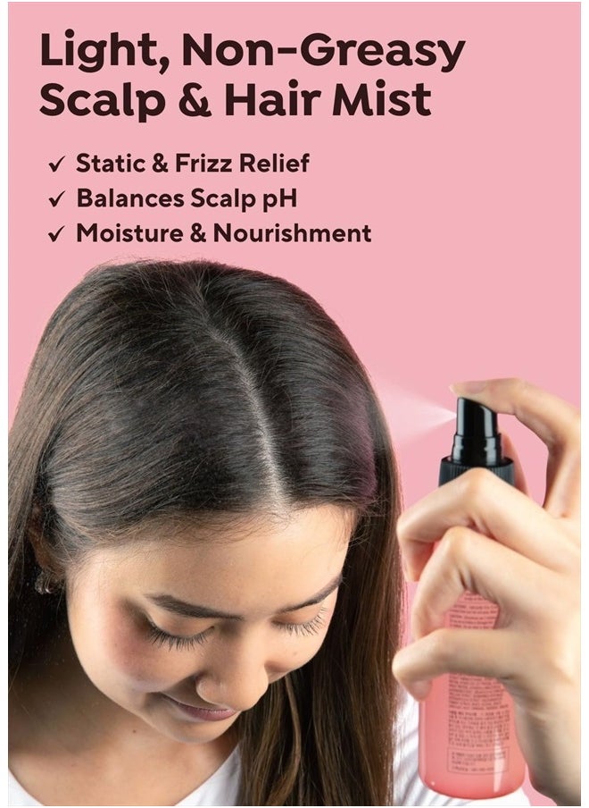 RASPBERRY VINEGAR HAIR MIST (3.55 fl oz) Scalp Hair Care Mist, Hair Perfume, Frizz-free, Refreshing Floral Scent All Day, Non-sticky