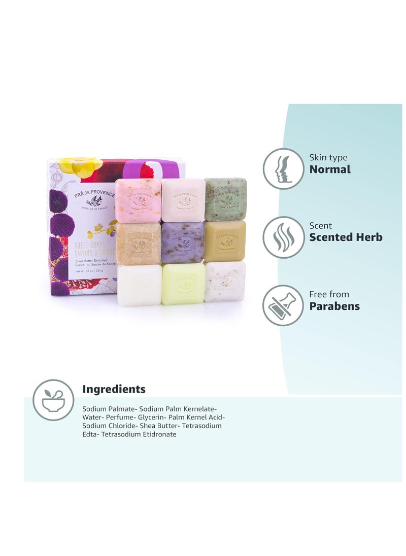 Pack Of 9 Scented Herb French Soap With Luxury Gift Box