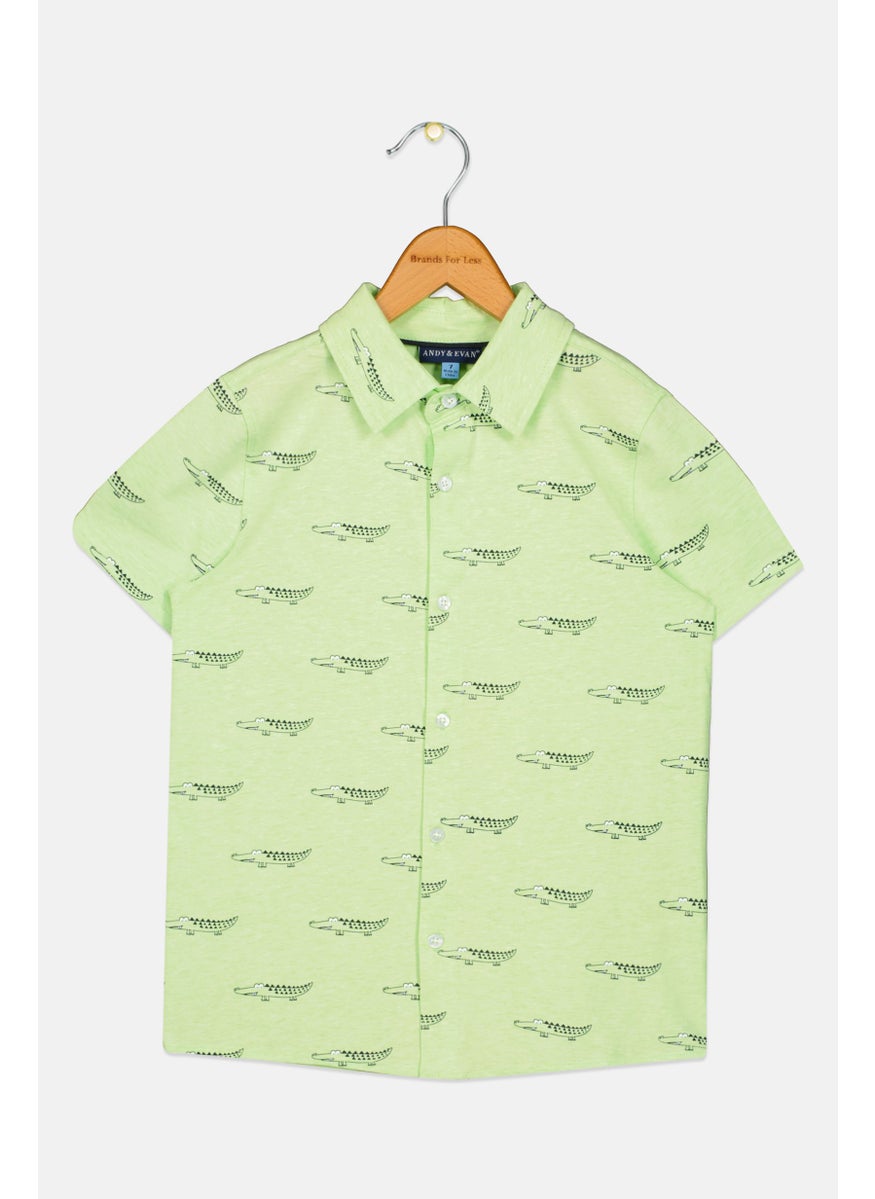 Kids Boy Croco Print Short Sleeve Tops, Multicolor