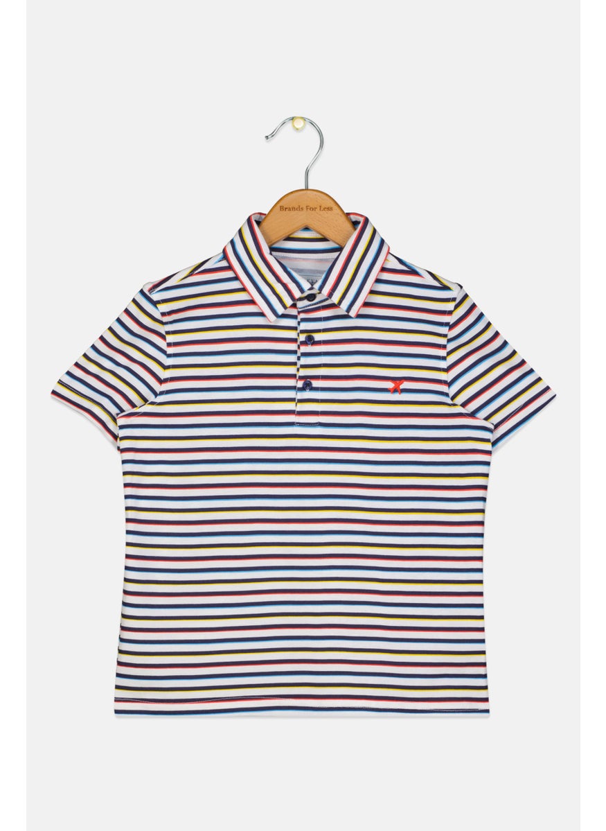 Kids Boy Short Sleeve Strip Polo T-shirts, Multicolor