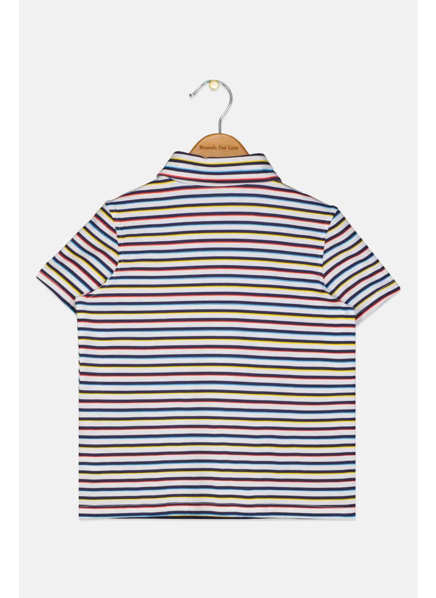 Kids Boy Short Sleeve Strip Polo T-shirts, Multicolor