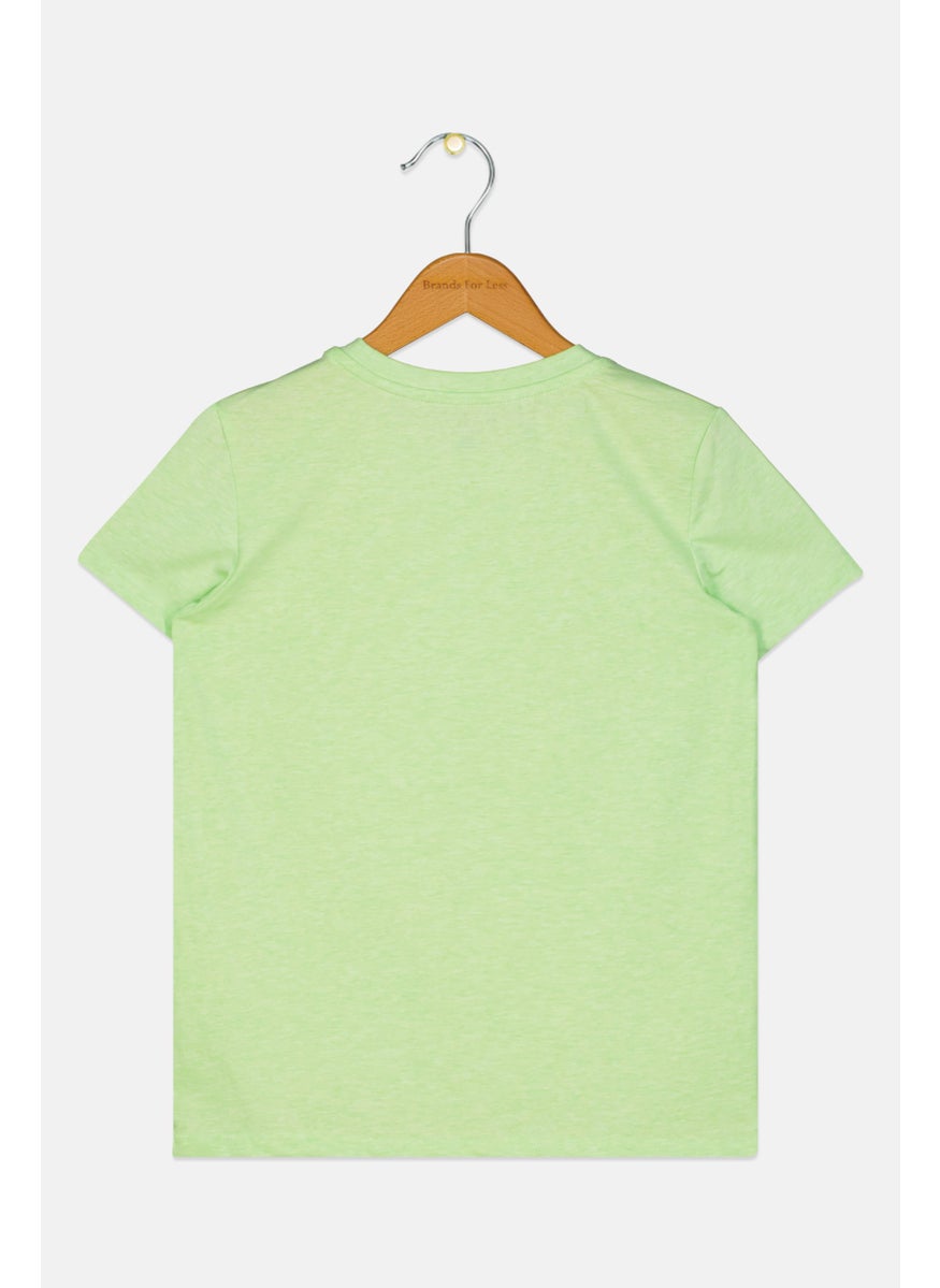 Kids Boy Short Sleeve Graphic Print T-Shirts, Light Green