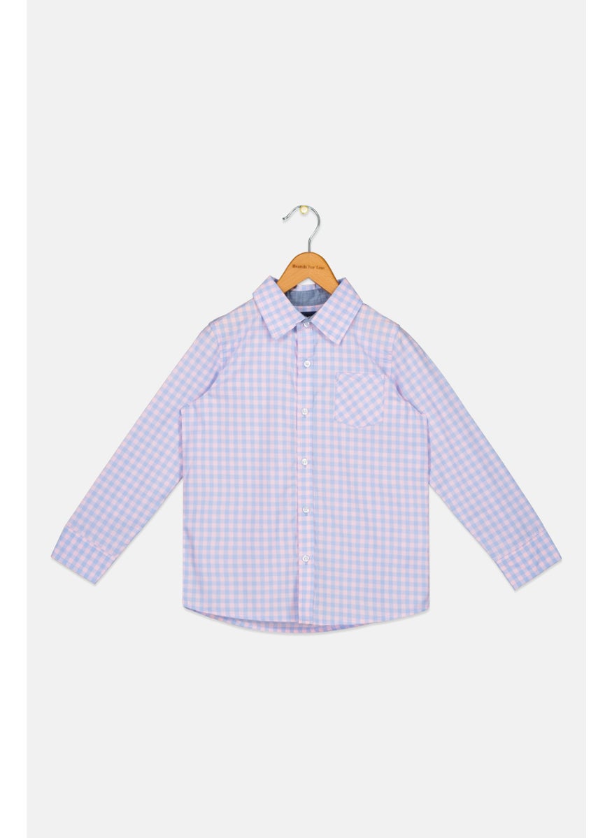 Toddlers Boy Checkered Long Sleeves Casual Shirt, Multicolor