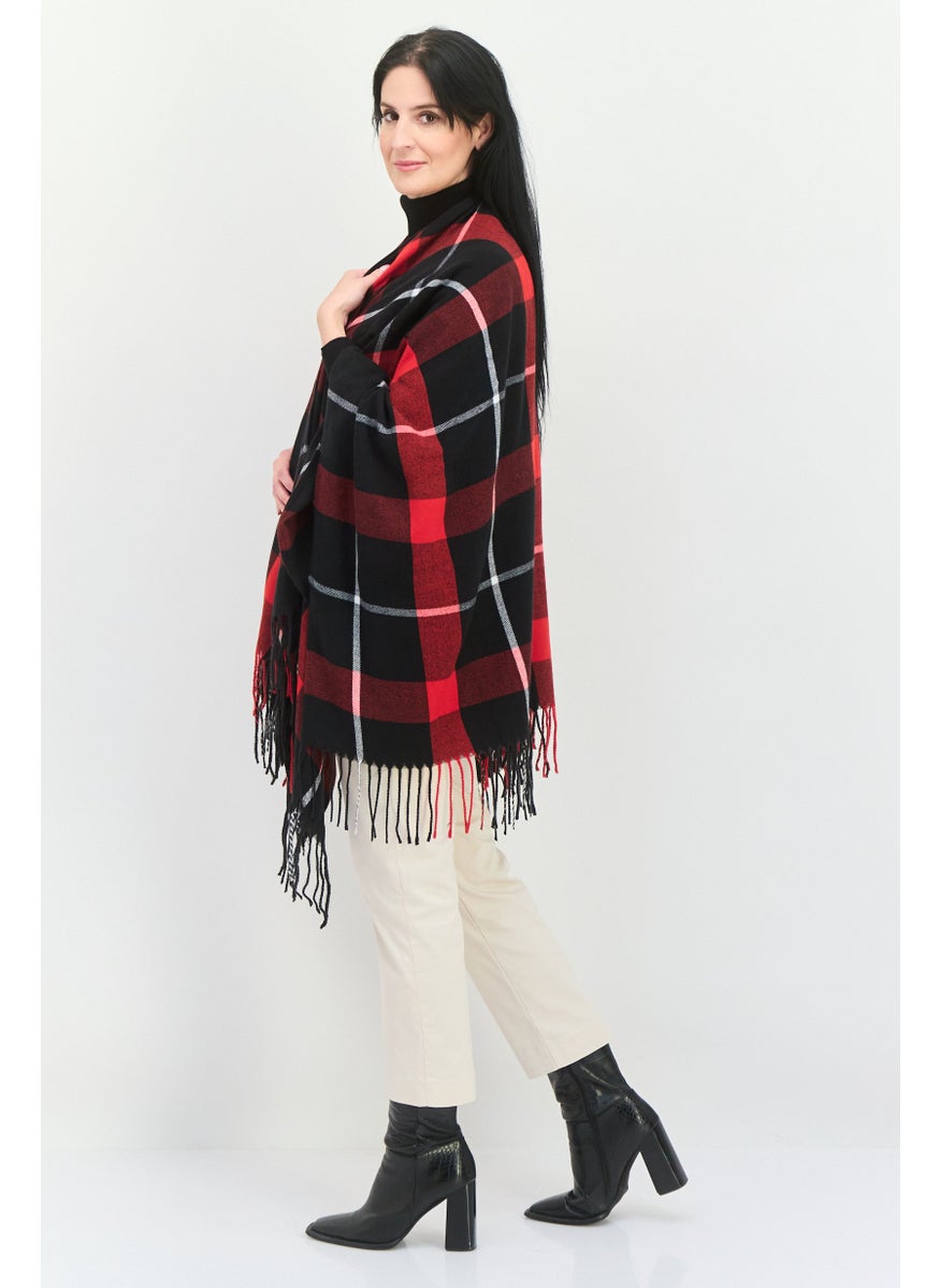 Women Checkered Scarfs, Red