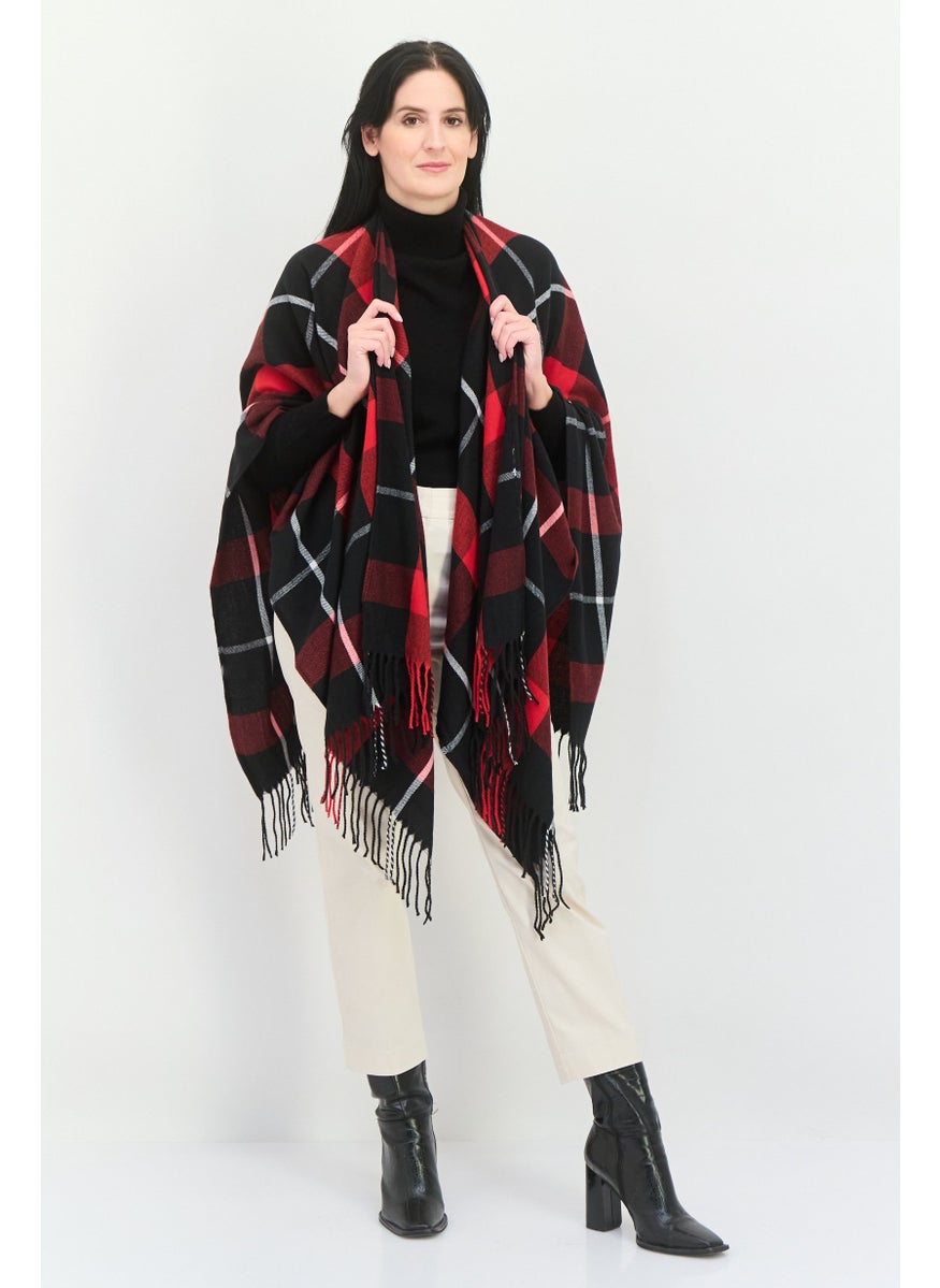 Women Checkered Scarfs, Red