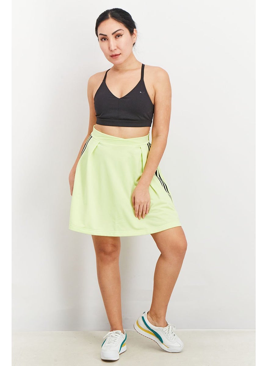Women Sportswear Fit Brand Three Stripe Mini Skirt, Light Green
