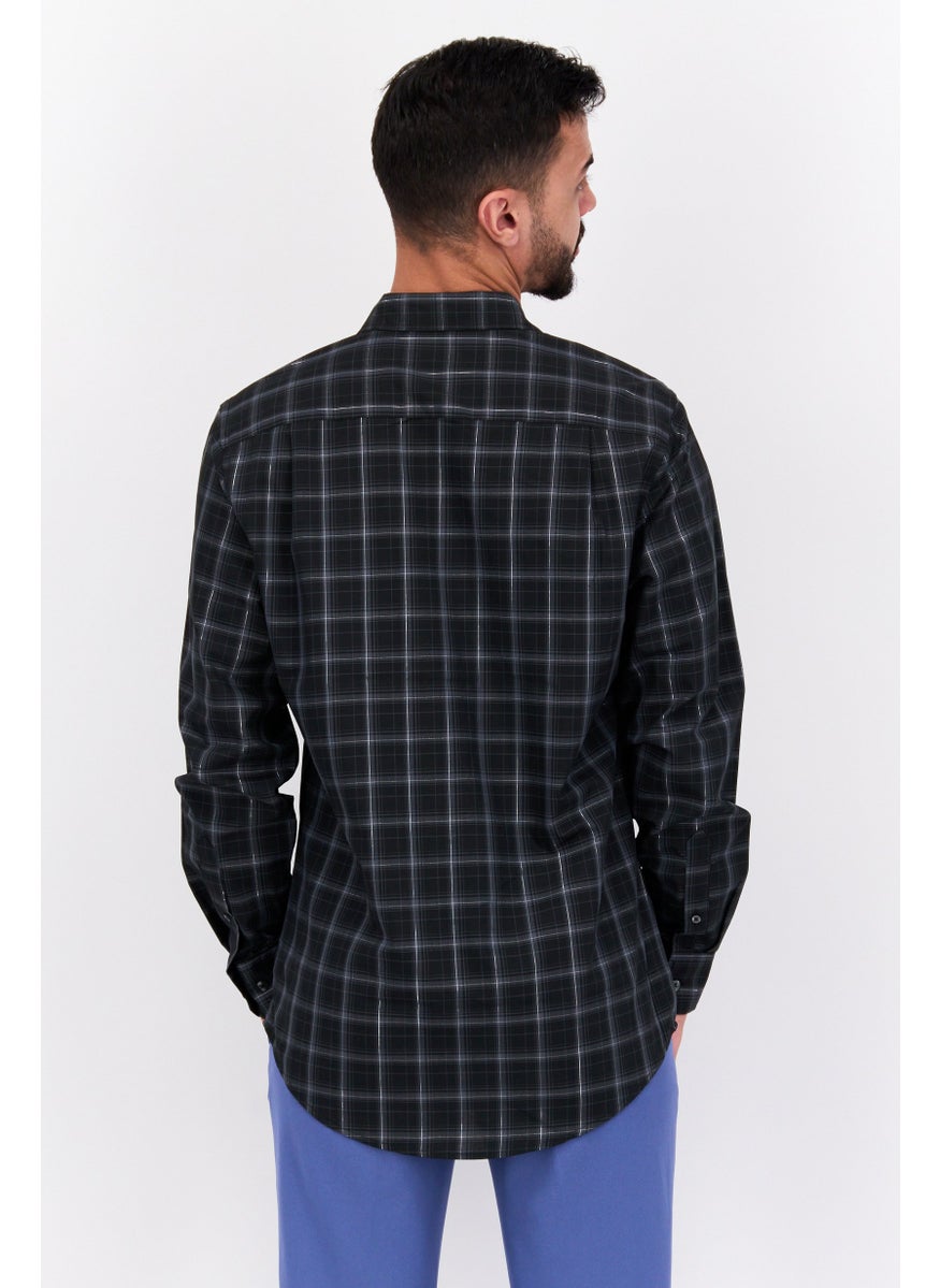 Men Regular Fit Long Sleeve Plaid Dress Shirt, Multicolor