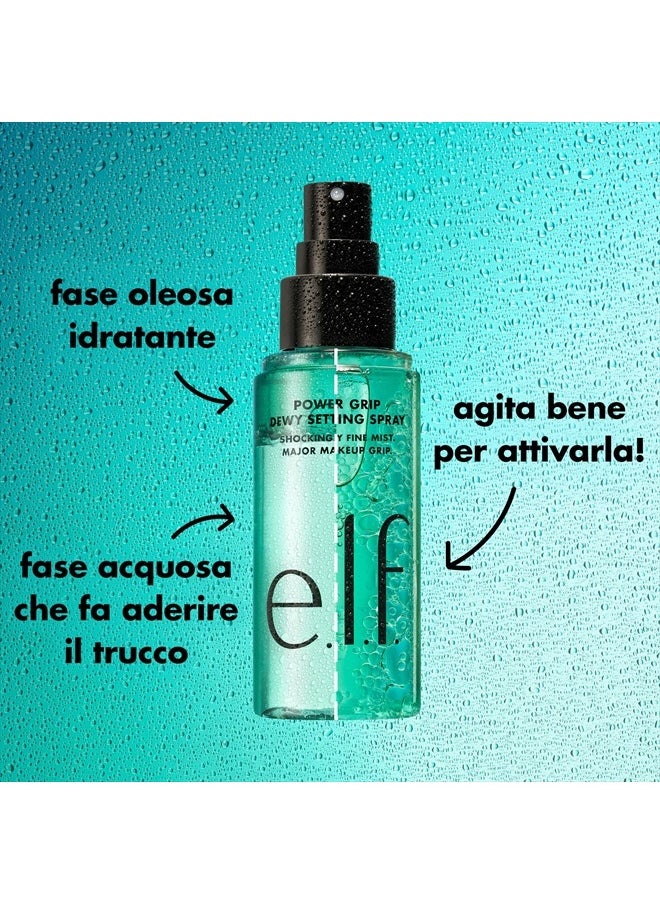 Power Grip Dewy Setting Spray, Ultra Fine Mist Made With Hyaluronic Acid, Grips Makeup For A Hydrated, Dewy Finish, Vegan & Cruelty-Free