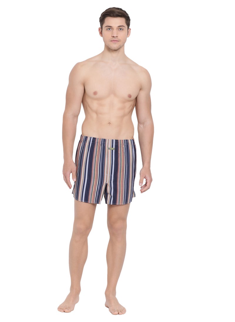 MEN'S STRIPED COTTON BOXER SHORTS (PACK OF 3) - MULTICOLOR