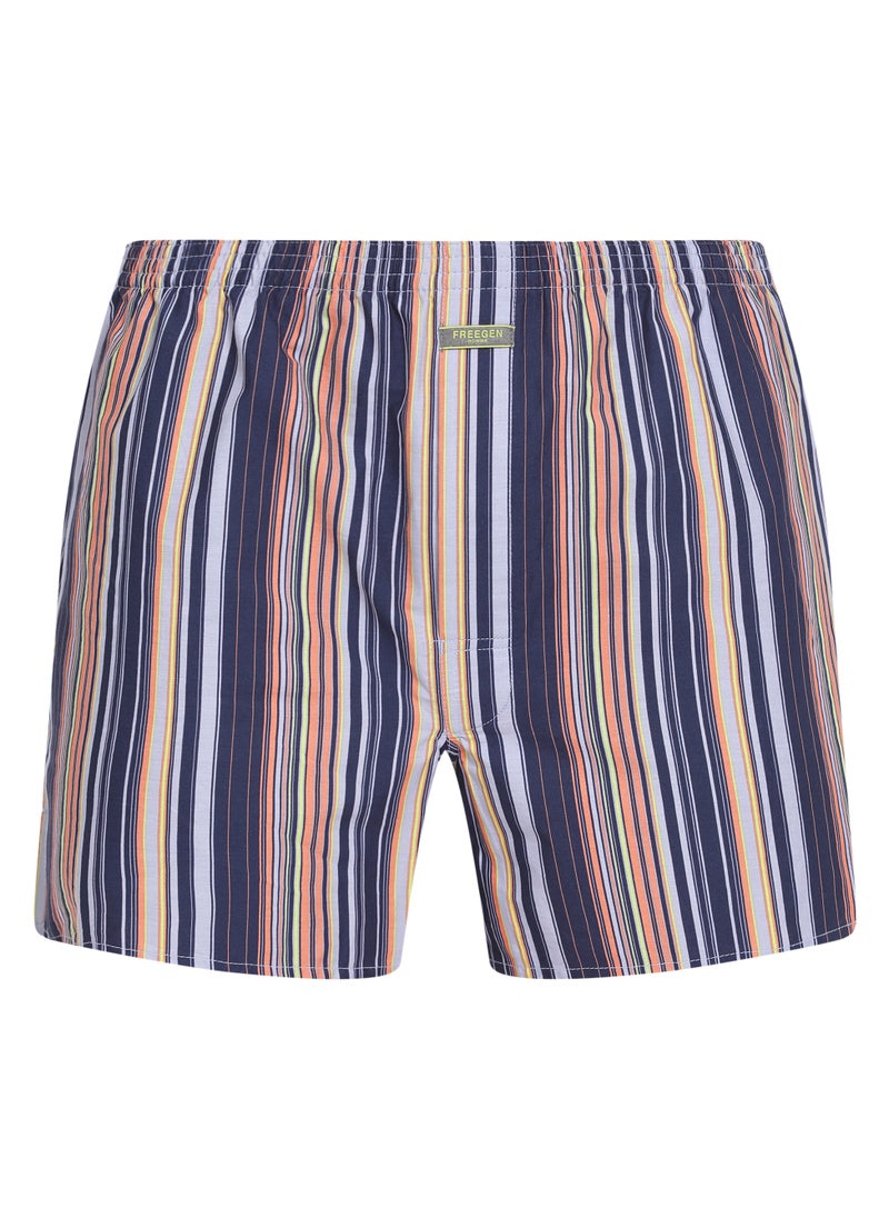 MEN'S STRIPED COTTON BOXER SHORTS (PACK OF 3) - MULTICOLOR