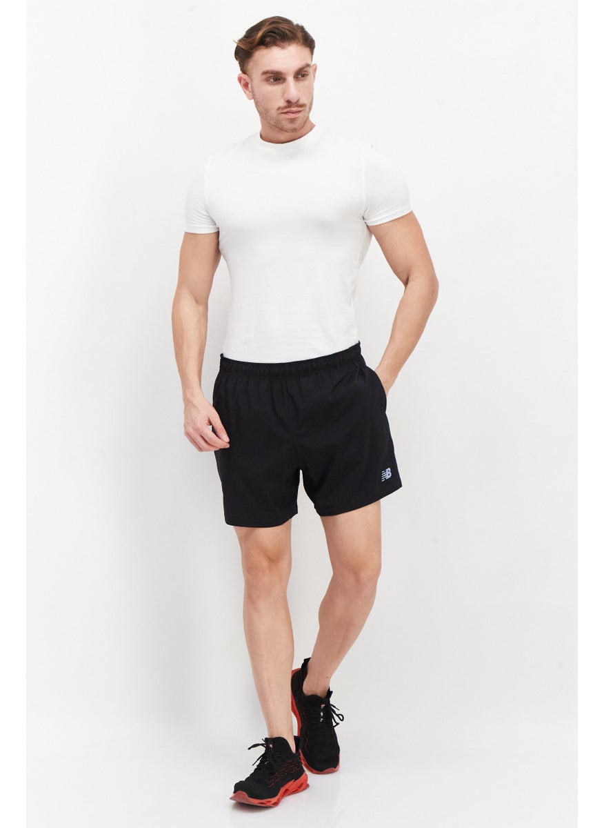 Men Sportswear Fit Brand Logo Training Shorts, Black