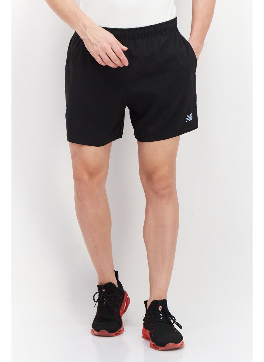 Men Sportswear Fit Brand Logo Training Shorts, Black