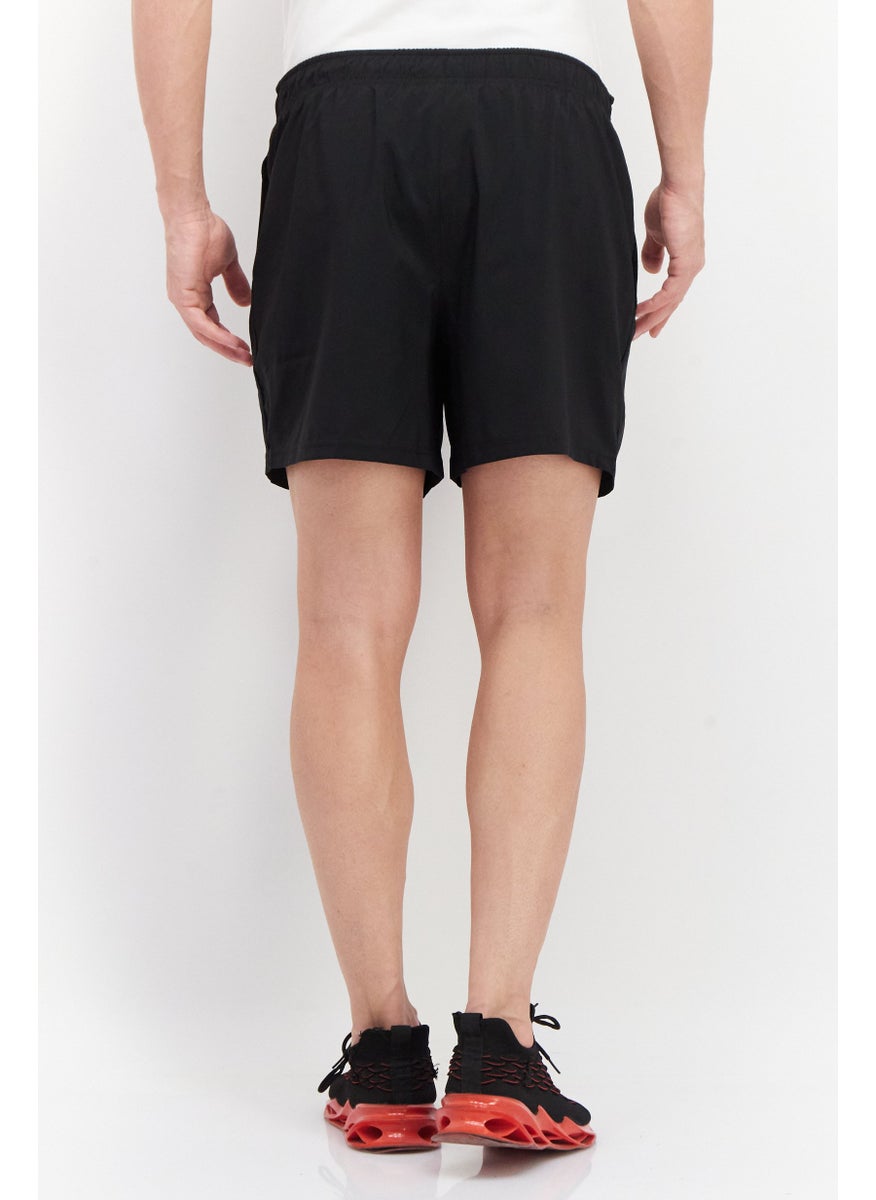 Men Sportswear Fit Brand Logo Training Shorts, Black