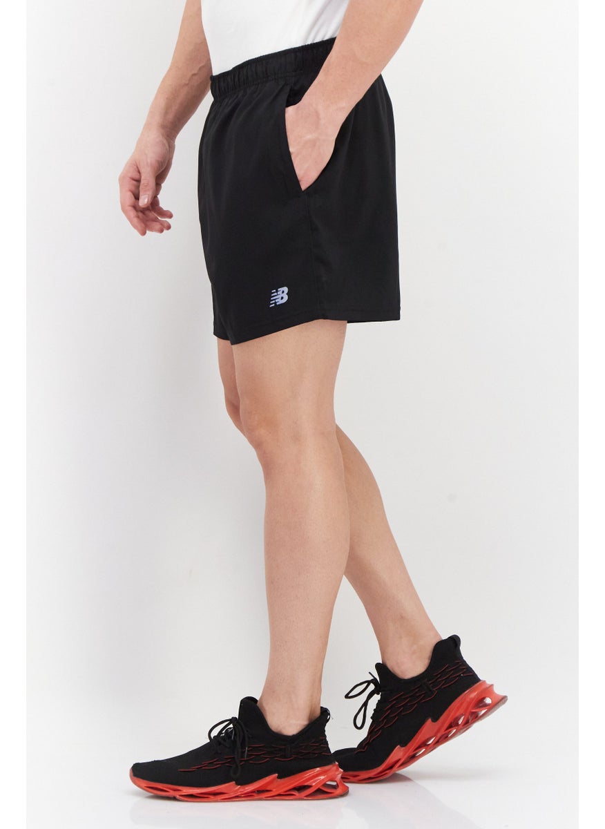 Men Sportswear Fit Brand Logo Training Shorts, Black