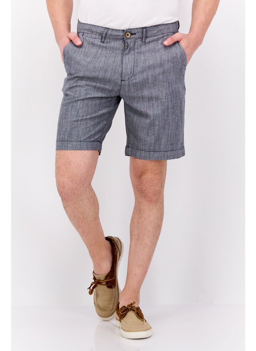 Men Textured Chino Shorts, Grey