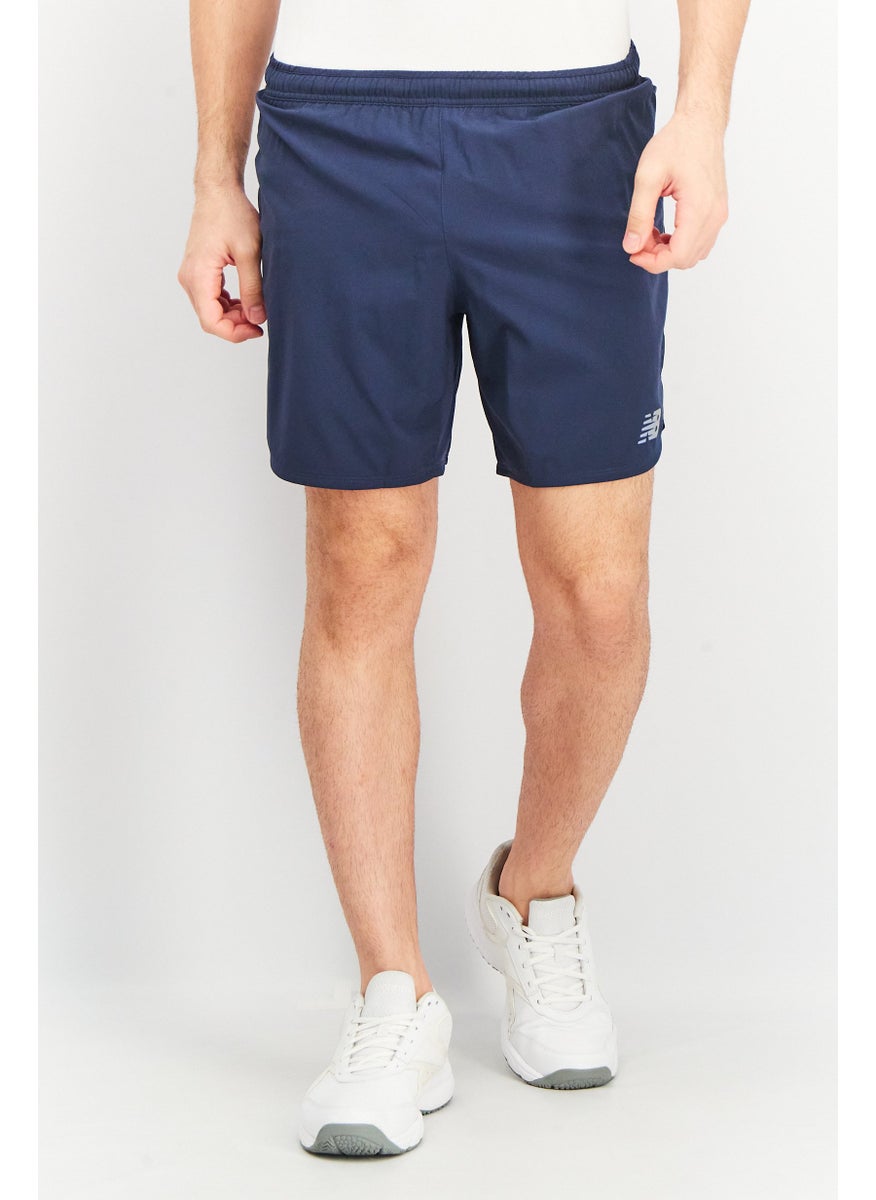 Men Athletic Fit 7 Inseam Drawstring Running Short, Navy