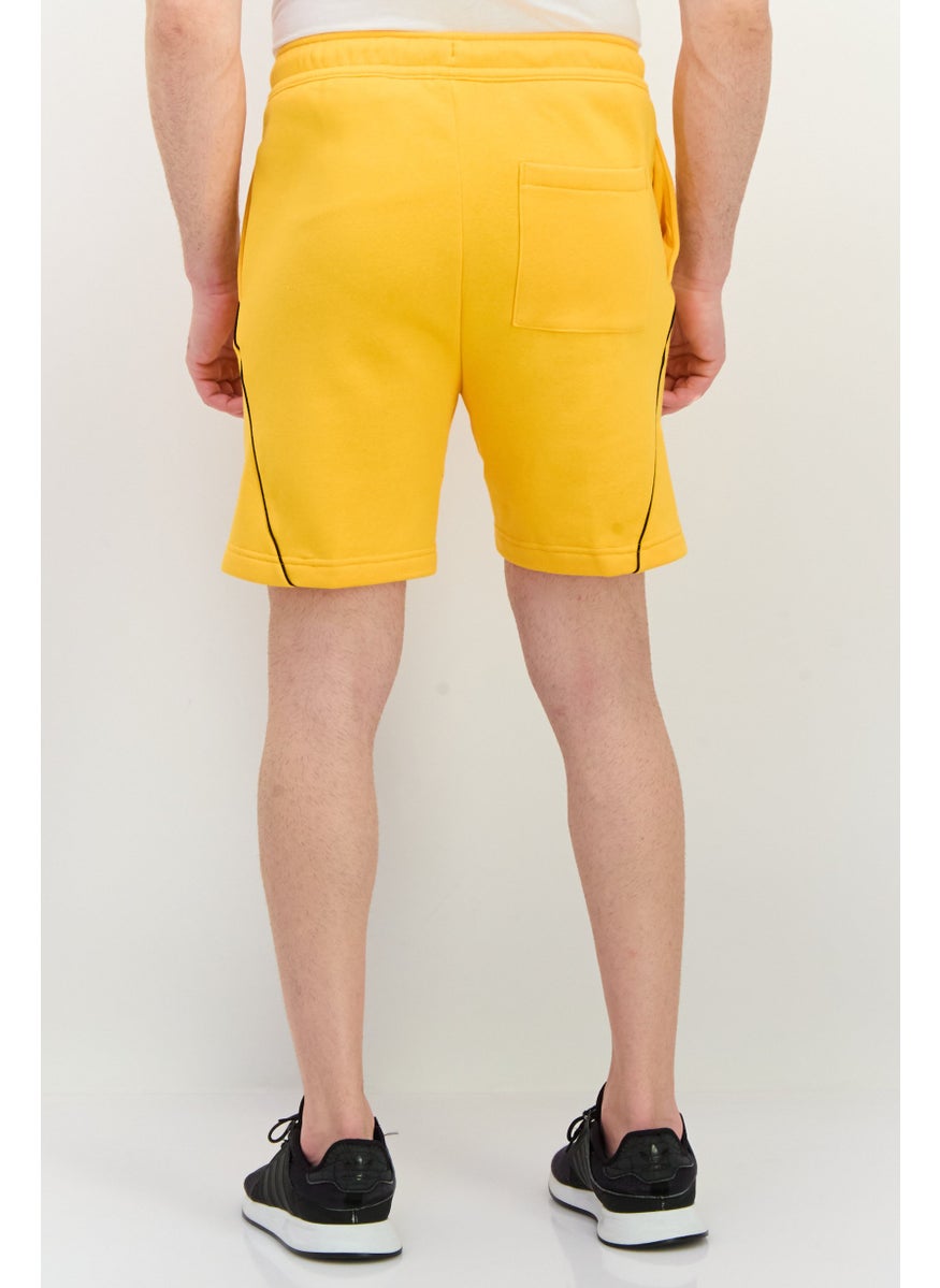 Men Standard Fit Brand Logo Outdoor Shorts, Black