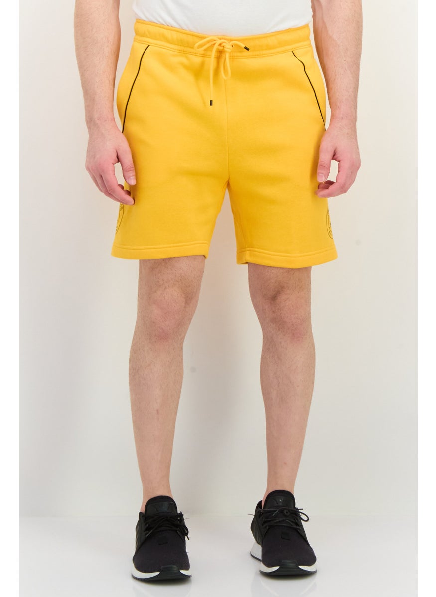 Men Standard Fit Brand Logo Outdoor Shorts, Black