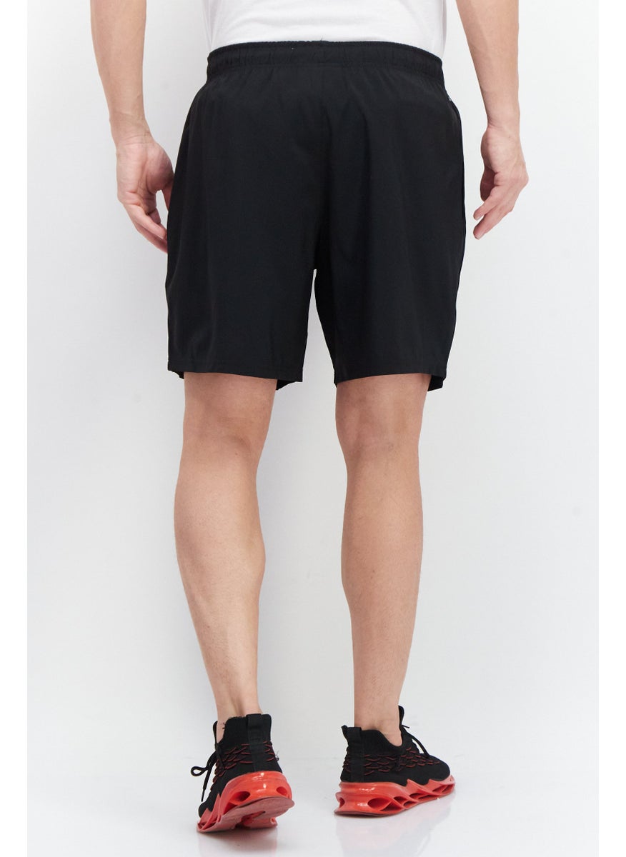 Men Sportswear Fit Brand Logo Training Short, Black