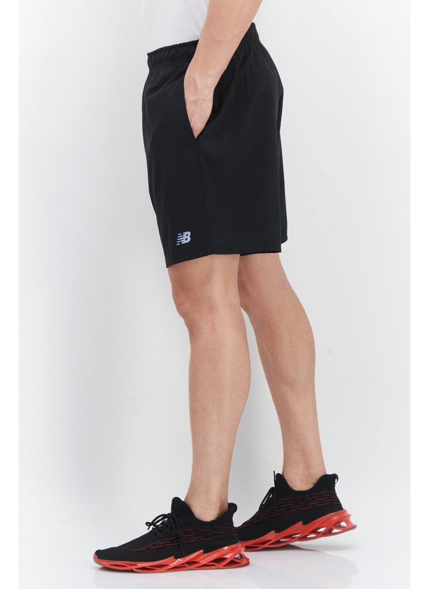 Men Sportswear Fit Brand Logo Training Short, Black