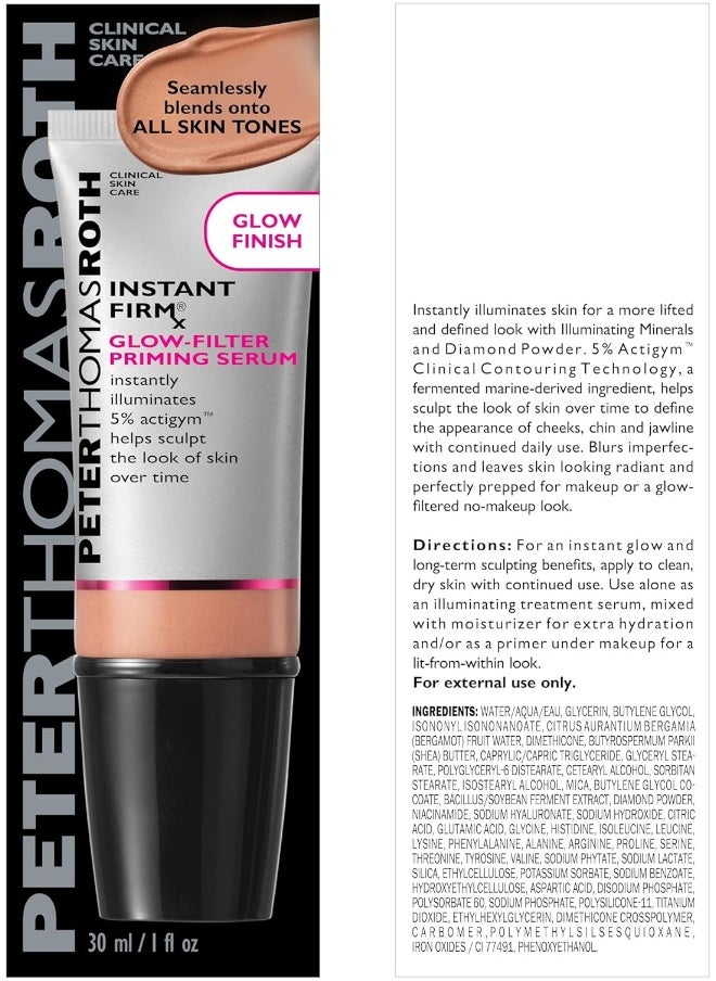 | Instant Firmx Glow-Filter Priming Serum, Illuminating And Firming Serum, Helps Sculpt The Look Of Skin Over Time, Blends Onto All Skin Tones