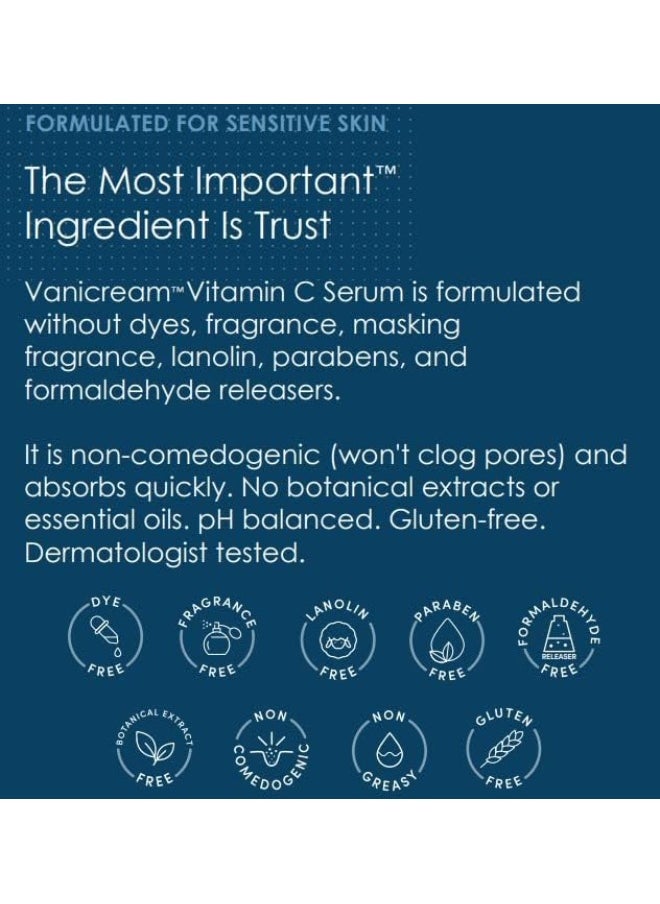Vitamin C Serum - Free Of Dyes, Fragrance, Masking Fragrance, Lanolin, Parabens & Formaldehyde Releasers - For Sensitive Skin - 35Ml