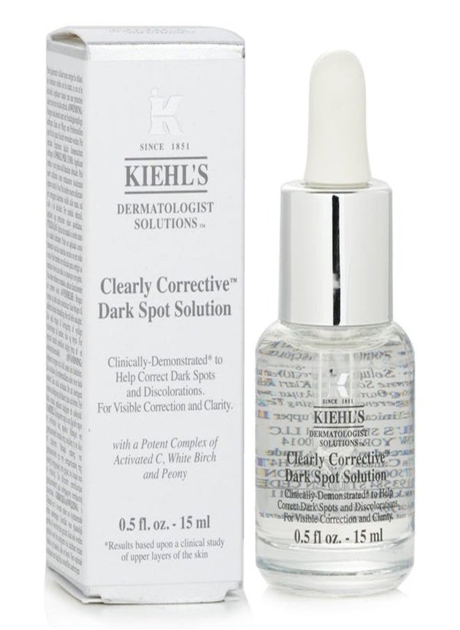 Kiehl's Clearly Corrective Dark Spot Solution – Brightening & Even-Tone Serum with Activated C, White Birch, & Peony Extract, Reduces Dark Spots & Hyperpigmentation, 15ml (0.5oz)