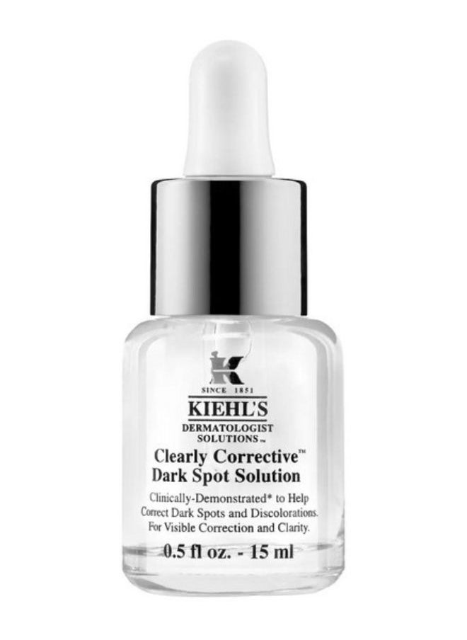 Kiehl's Clearly Corrective Dark Spot Solution – Brightening & Even-Tone Serum with Activated C, White Birch, & Peony Extract, Reduces Dark Spots & Hyperpigmentation, 15ml (0.5oz)