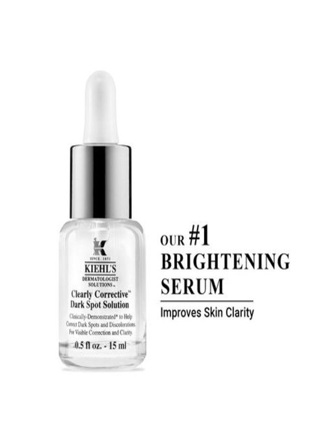 Kiehl's Clearly Corrective Dark Spot Solution – Brightening & Even-Tone Serum with Activated C, White Birch, & Peony Extract, Reduces Dark Spots & Hyperpigmentation, 15ml (0.5oz)