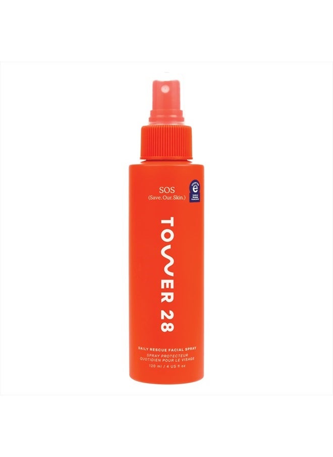 SOS Daily Rescue Facial Spray for Sensitive Skin, Hypochlorous Acid Spray Helps Reduce Redness and Breakouts, Full Size Toner for Face, 4 FL Oz