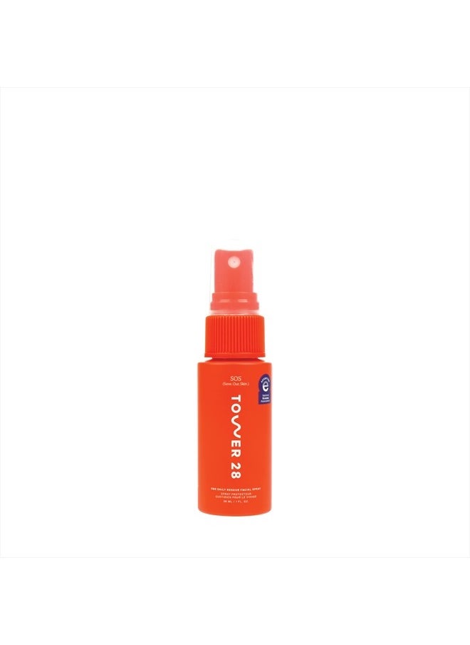 SOS Daily Rescue Facial Spray for Sensitive Skin, Hypochlorous Acid Spray Helps Reduce Redness and Breakouts, Travel Size Toner for Face, 1 FL Oz