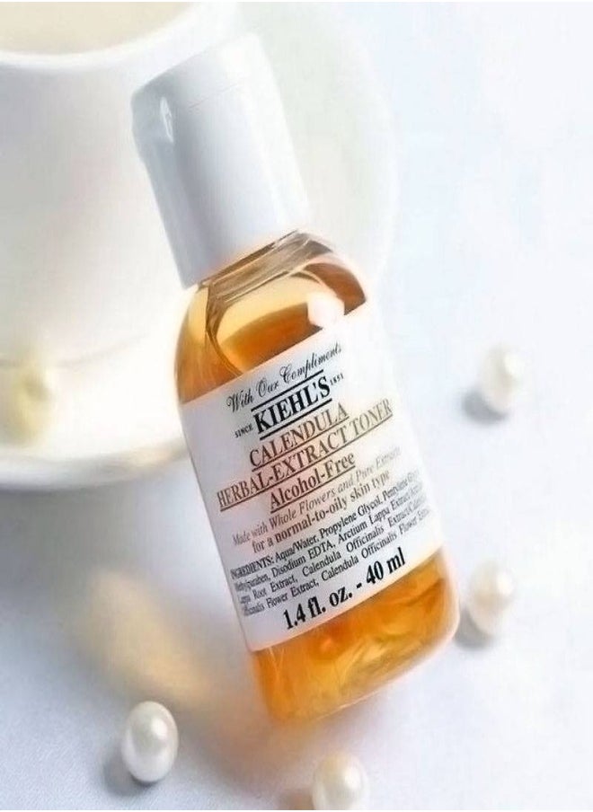 Kiehl's Calendula Herbal Extract Alcohol-Free Toner – Soothing & Balancing Face Toner for Normal to Oily Skin, with Calendula Flower Extract & Allantoin, Gentle & Hydrating, 40ml