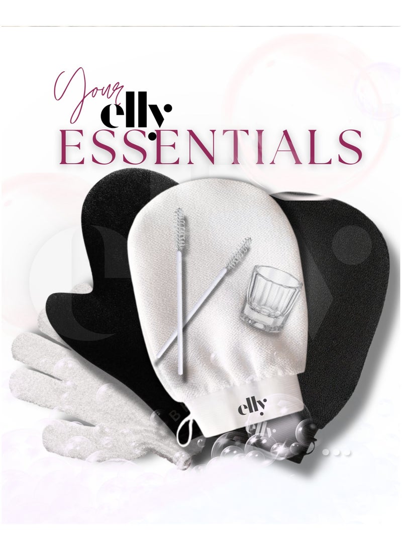 St.Tropez Dark Mousse Tanning Set – Includes Elly Exfoliating & Application Gloves for a Flawless, Streak-Free Glow. Women. Men