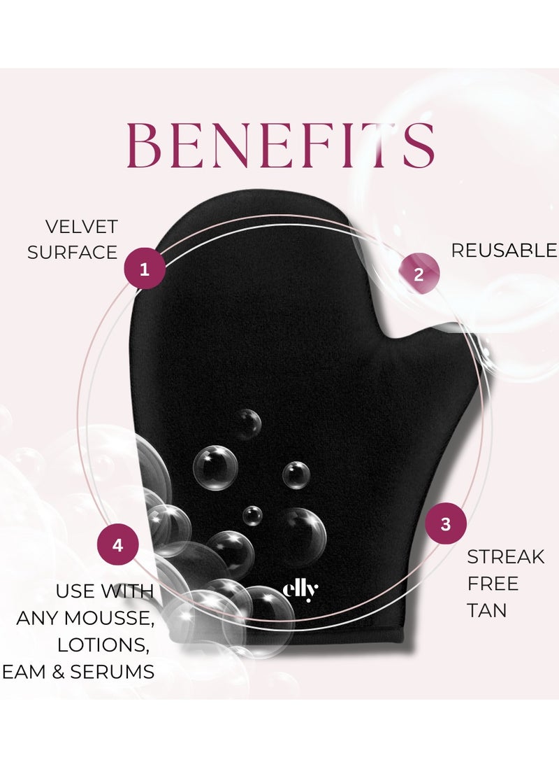 St.Tropez Dark Mousse Tanning Set – Includes Elly Exfoliating & Application Gloves for a Flawless, Streak-Free Glow. Women. Men