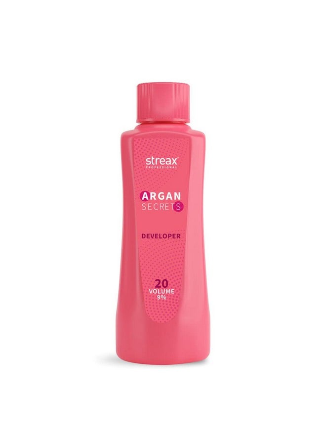Streax Argan Hair Colourant No 3 +Developer 20 V,250Ml, Dark Brwon