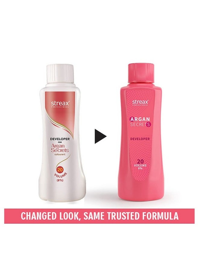 Streax Argan Hair Colourant No 3 +Developer 20 V,250Ml, Dark Brwon