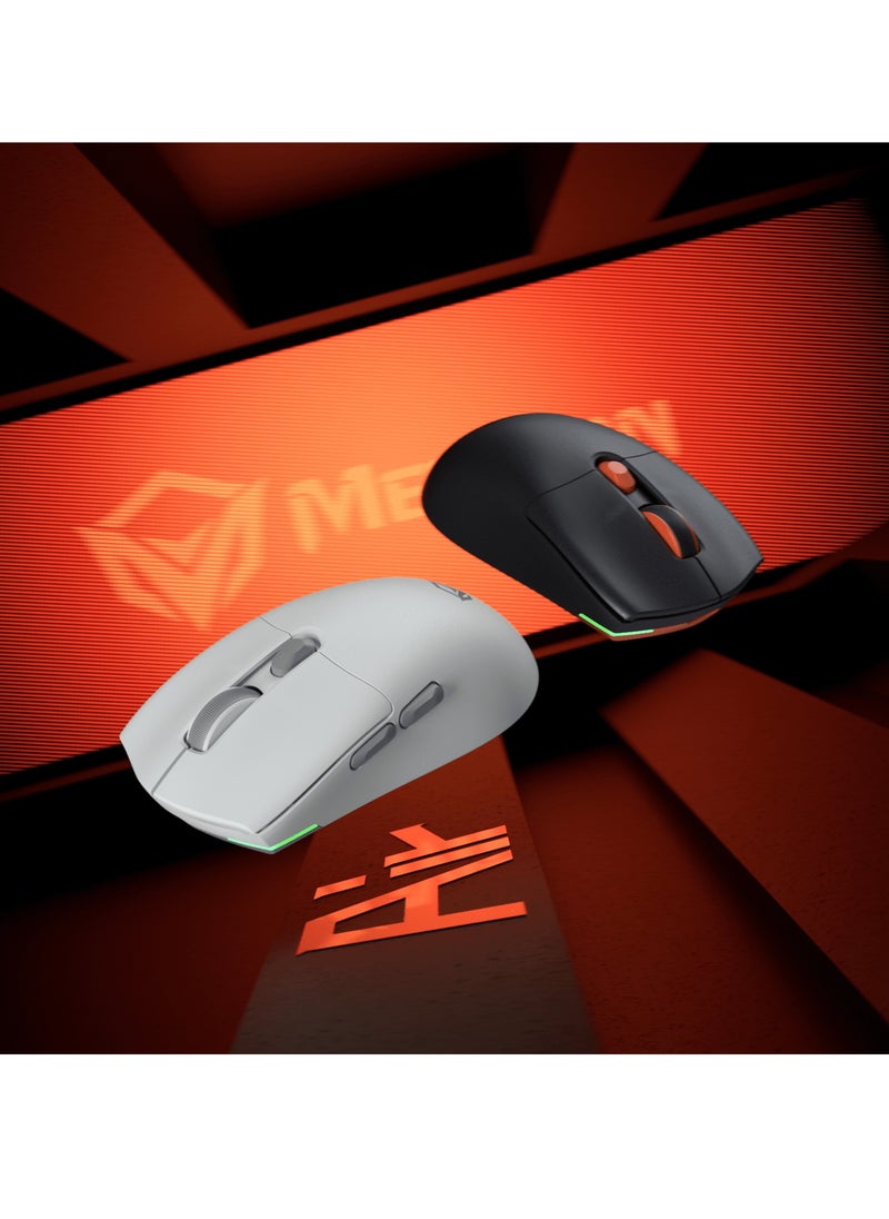 Meetion GW33 Lightweight 1K Wireless/Bluetooth/Wired Gaming Mouse 6 Programmable Button Rechargeable 10000DPI Optical Sensor Mouse (Black)