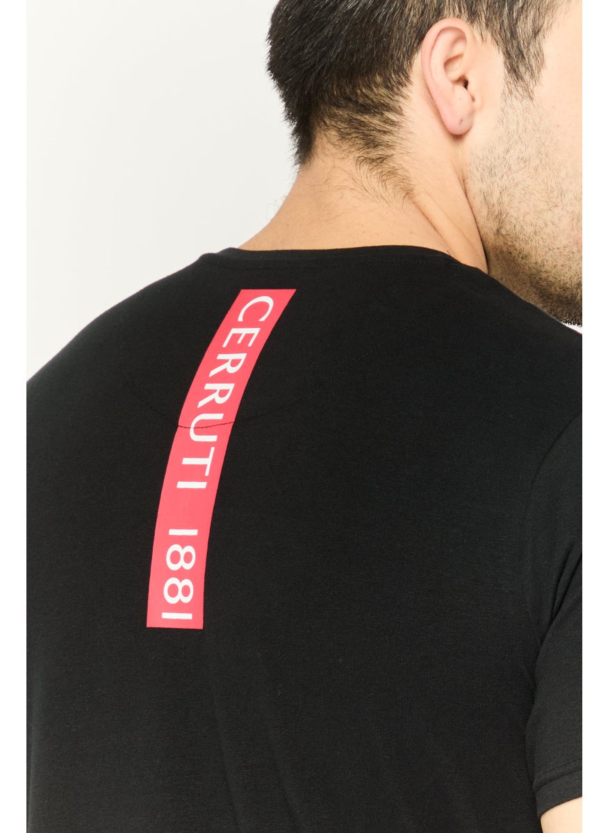 Men Crew Neck Short Sleeve Solid T-Shirt, Black