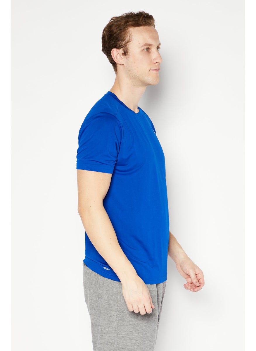 Men Sportswear Fit Short Sleeves Running T-Shirt, Dark Blue