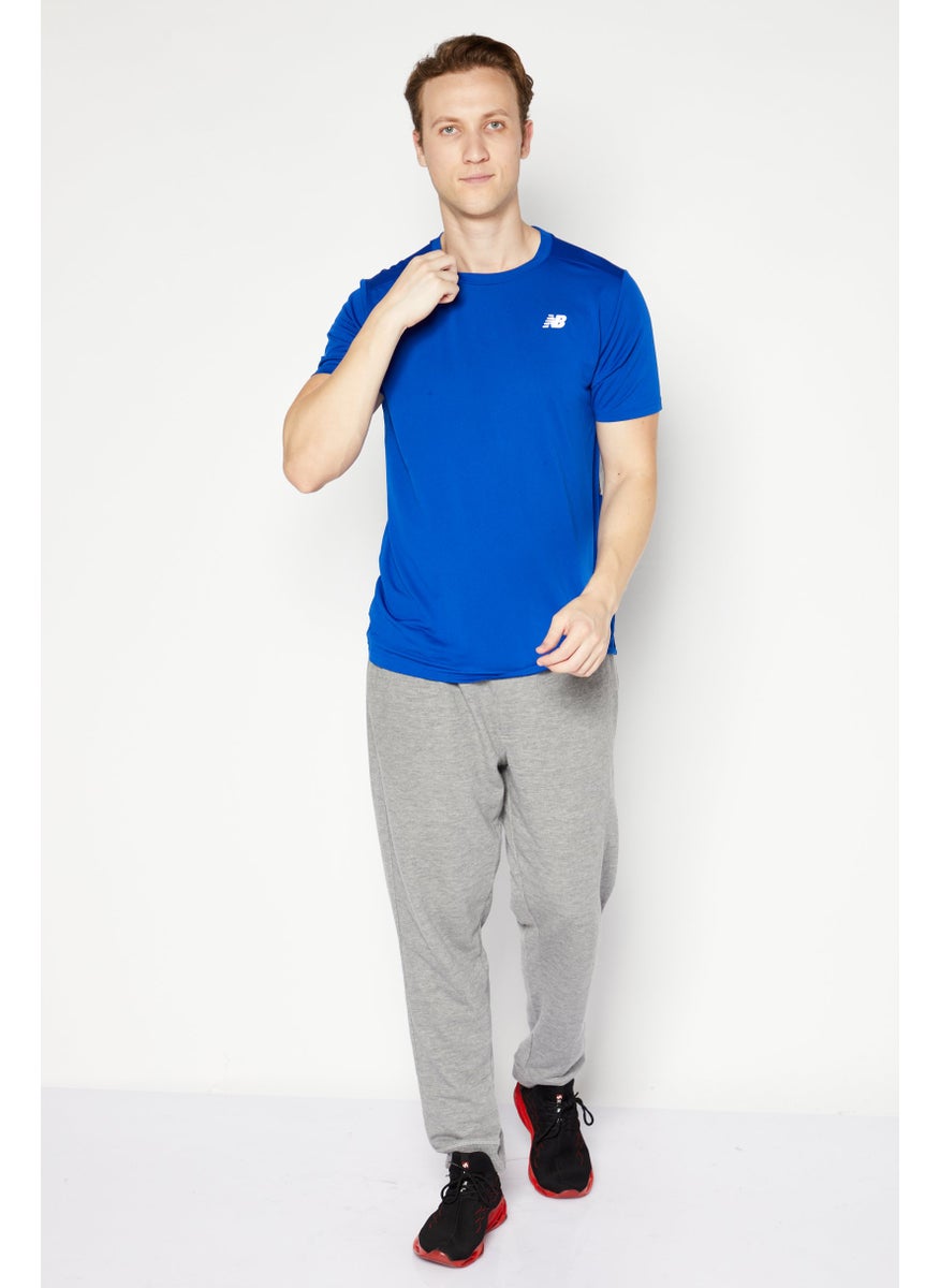 Men Sportswear Fit Short Sleeves Running T-Shirt, Dark Blue