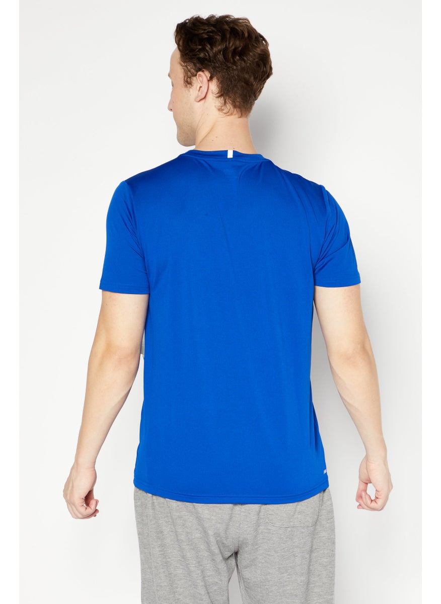 Men Sportswear Fit Short Sleeves Running T-Shirt, Dark Blue