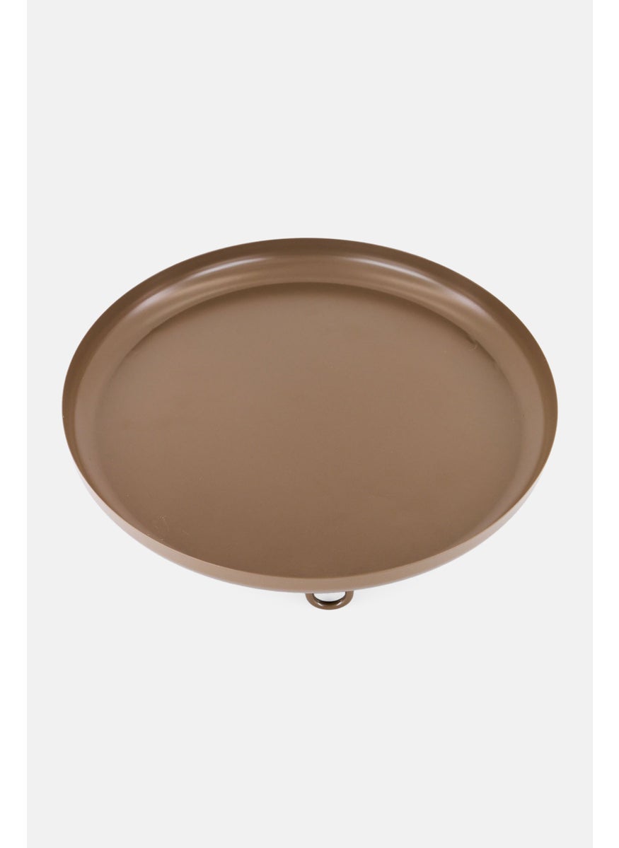 Metal Tray With 3 Legs, Brown