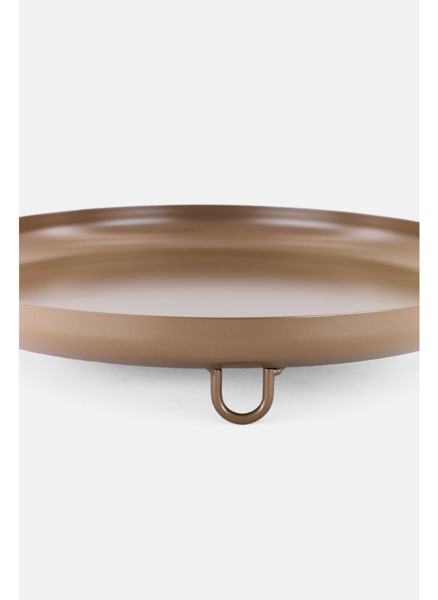 Metal Tray With 3 Legs, Brown