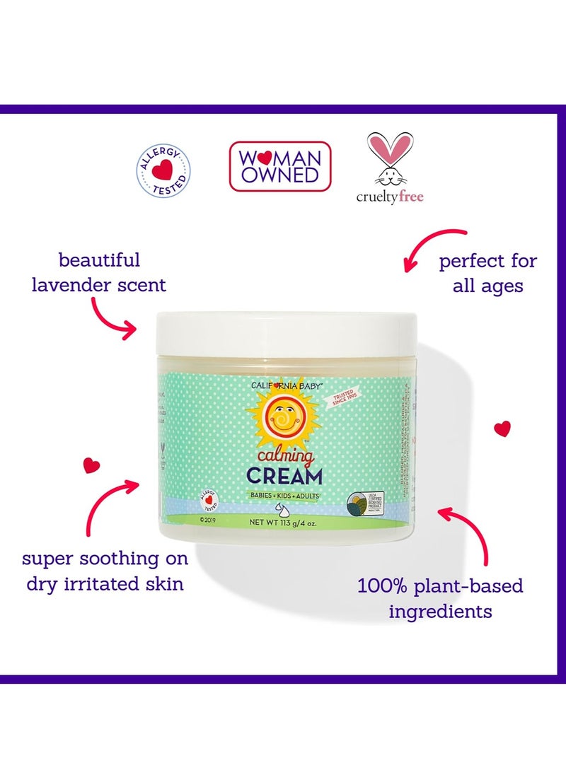 California Baby Calming Cream | Lavender Hypoallergenic Baby Lotion | 100% Plant-based | Soothing Baby Cream for Dry, Sensitive Skin | 113 g / 4 oz