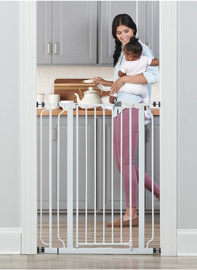 Easy Step Extra Tall Baby Gate | Adjustable Safety Gate for Doorways & Stairs | Fits 74-96 CM Wide | 76 CM Tall | Auto-Close | Pressure Mount | Secure & Durable